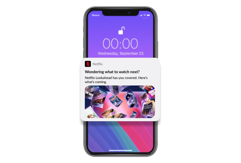 Connecting updates to user interests Netflix mobile push example