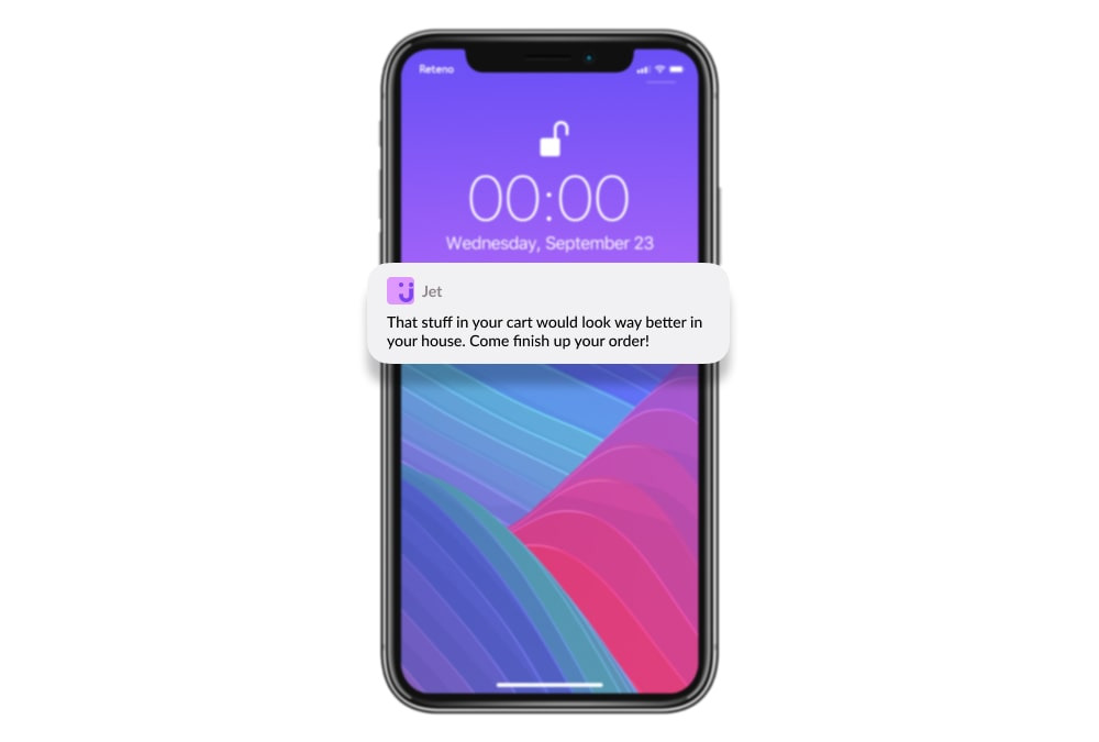 Mobile push reminder to make people finish what they began
