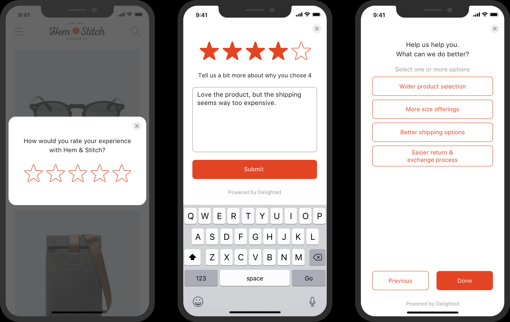 In-app Feedback example