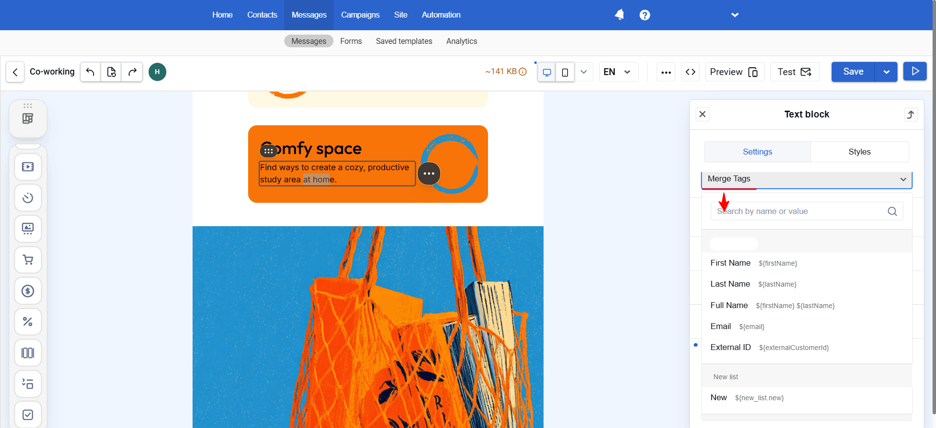 New email editor