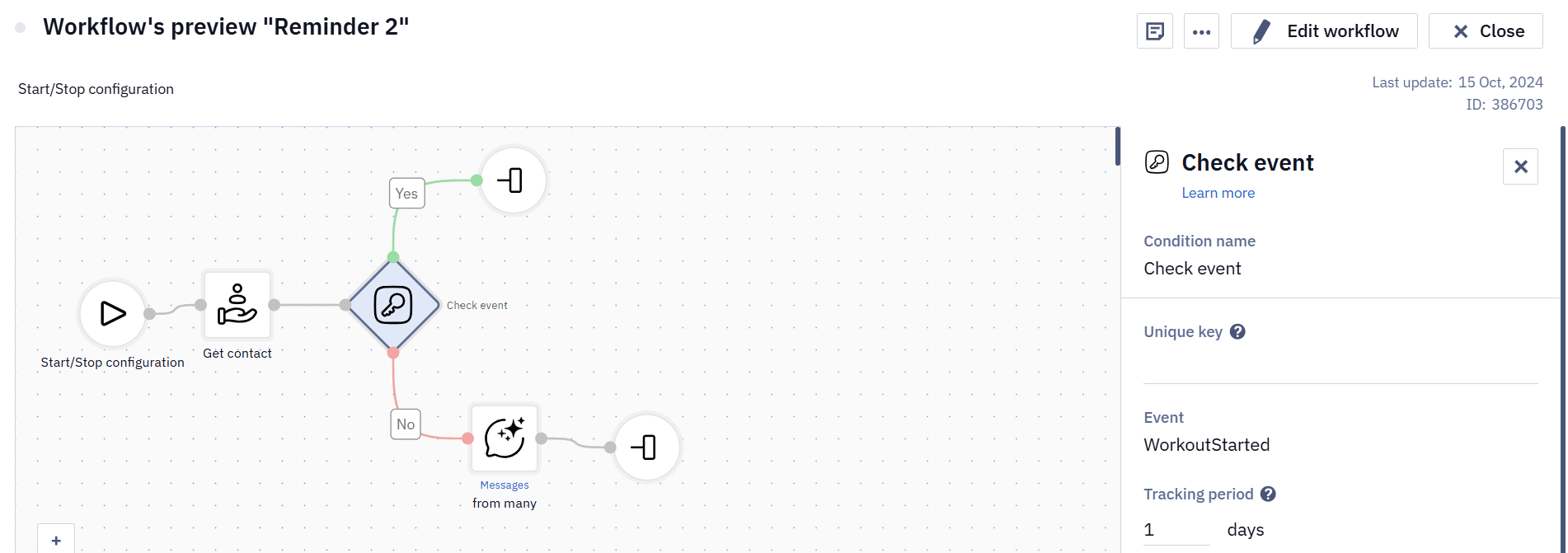 Reteno Workflow example 2