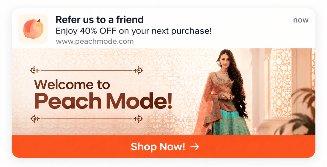 Peach Mode’s Referral Program Example