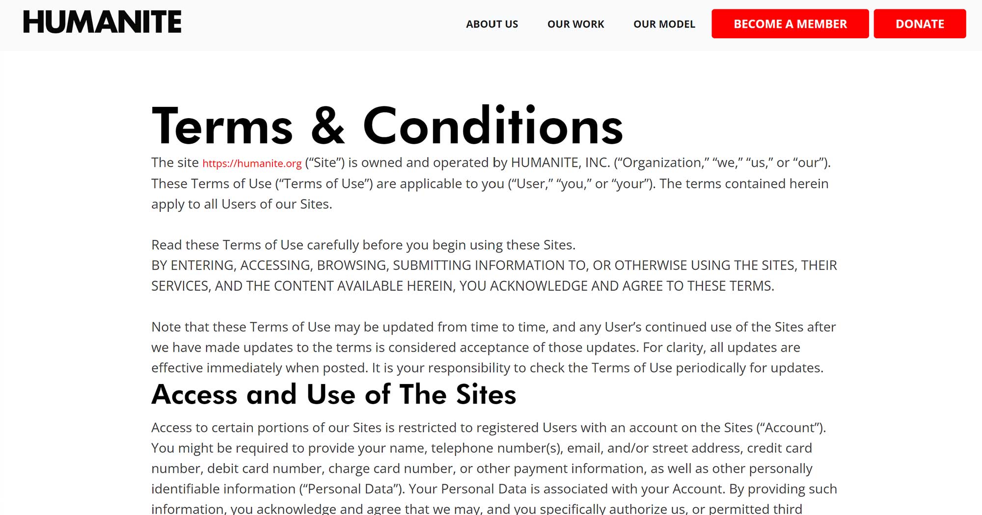 Terms &amp; Conditions | HUMANITE Peace Collective