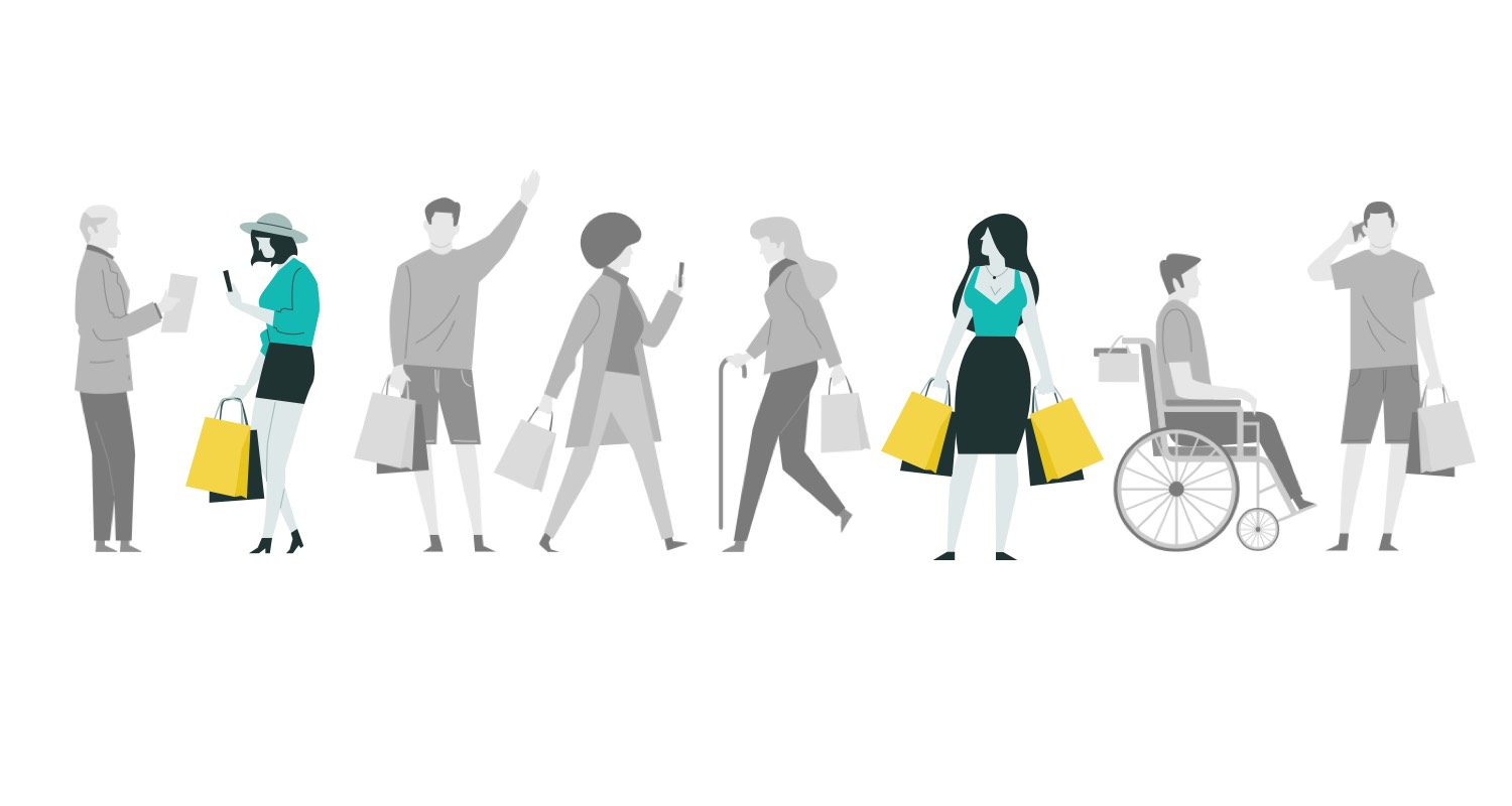 Graphic of people walking 