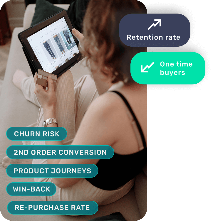 Woman shopping on tablet