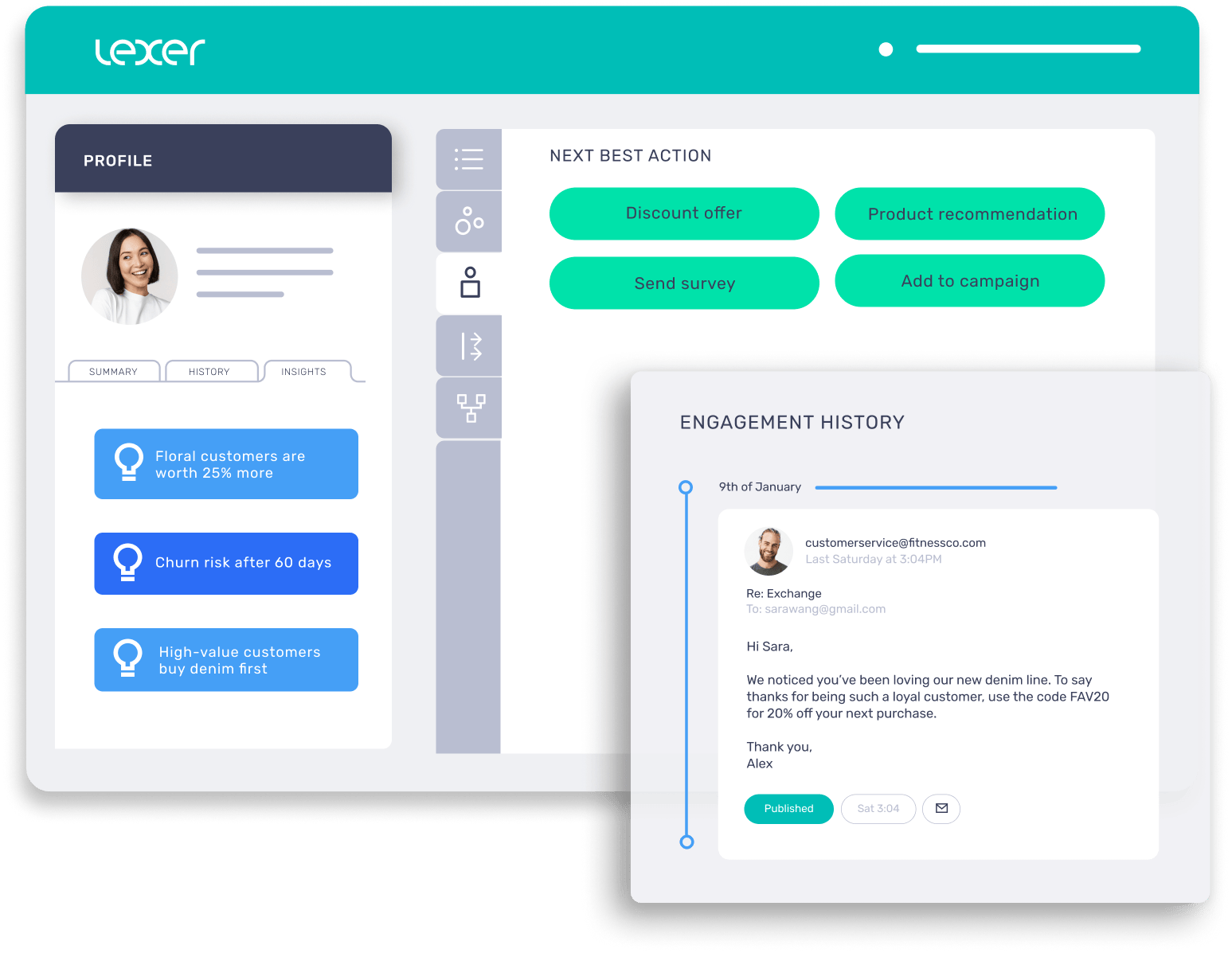 Customer engagement in Lexer