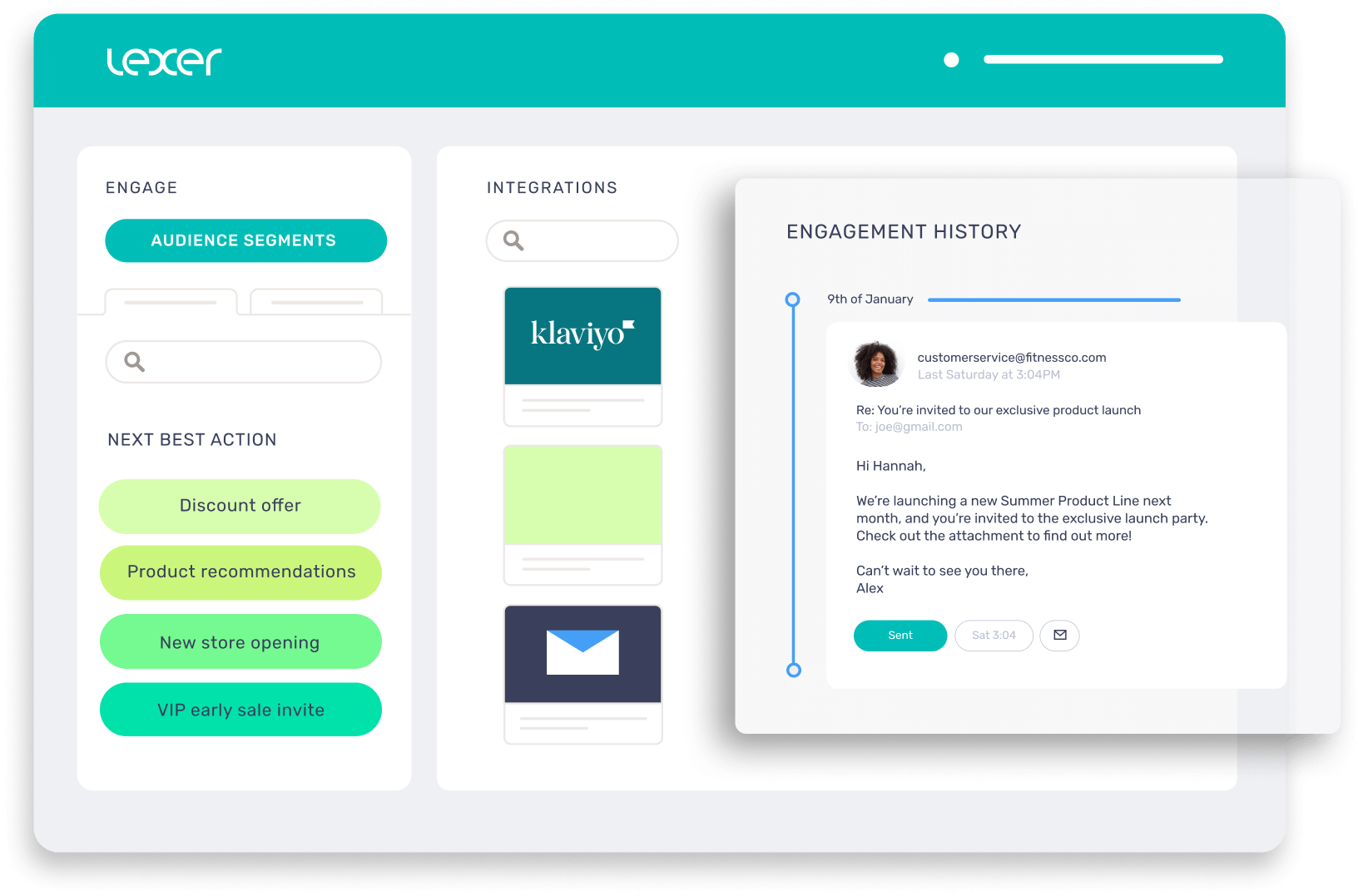 Lexer segments and engagement history