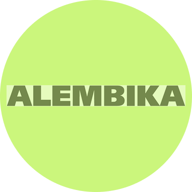 Alembika logo against green background
