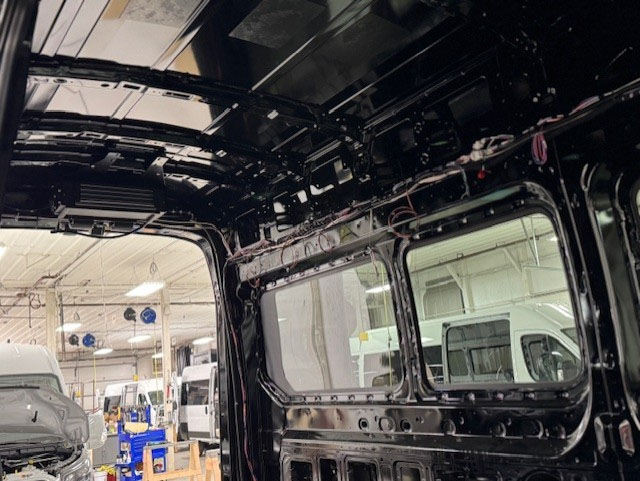 Van installation shown with Webasto London HVAC unit