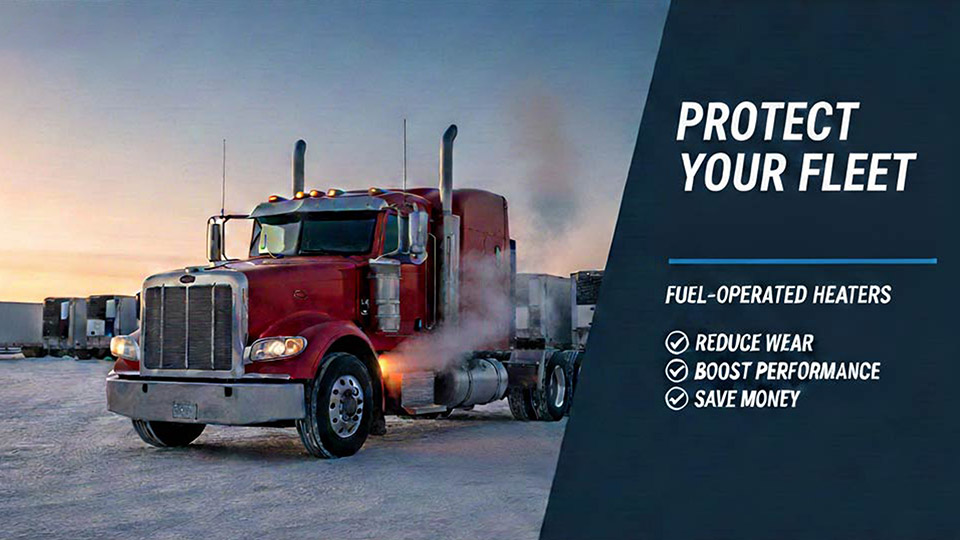 White box truck turning at an urban city intersection with modern buildings and parked cars.