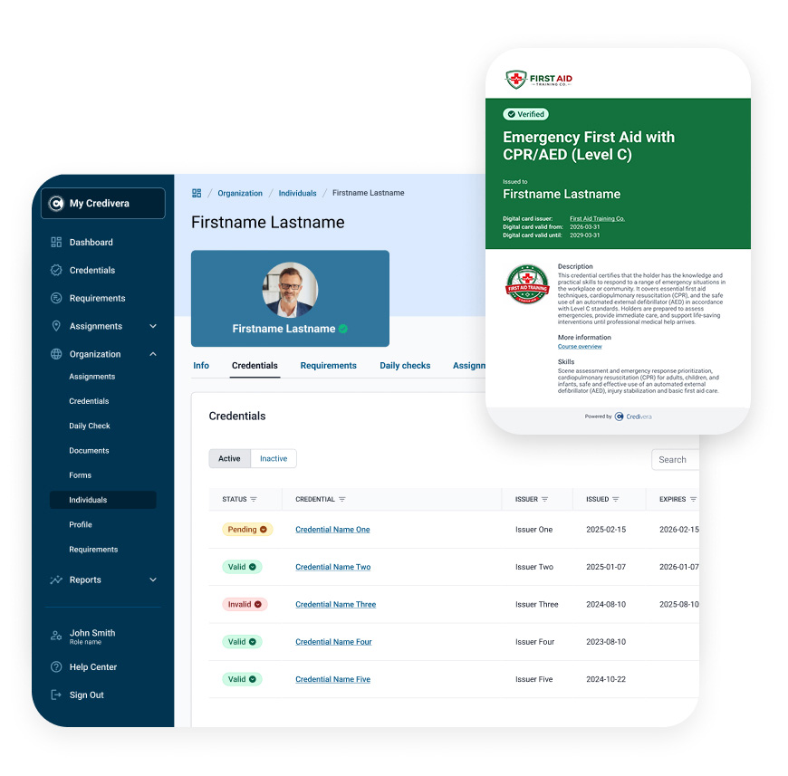 Image compilation of platform features and a First Aid credential