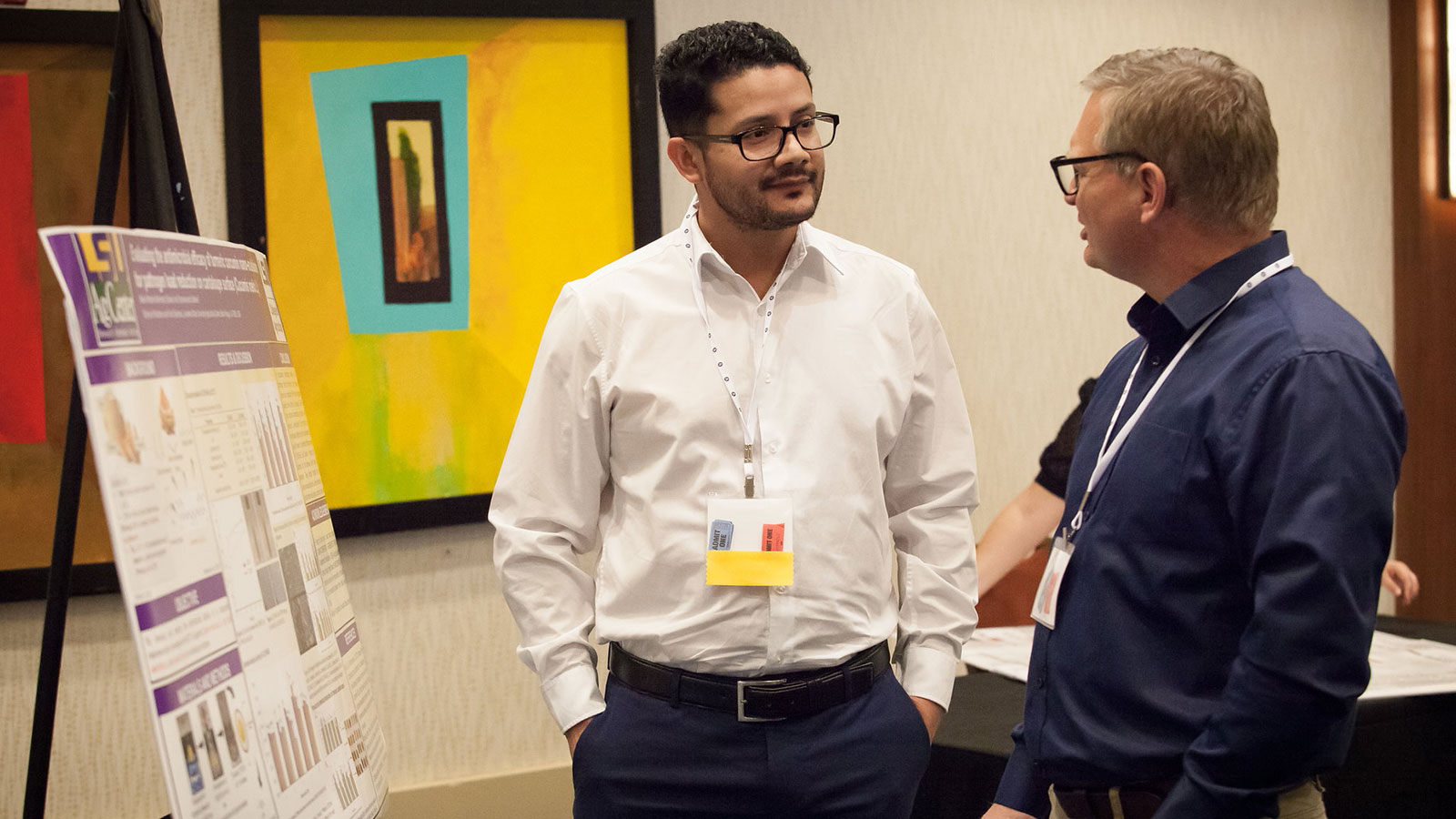 A student presents his poster at the 2025 3-A SSI Summit on Hygienic Design
