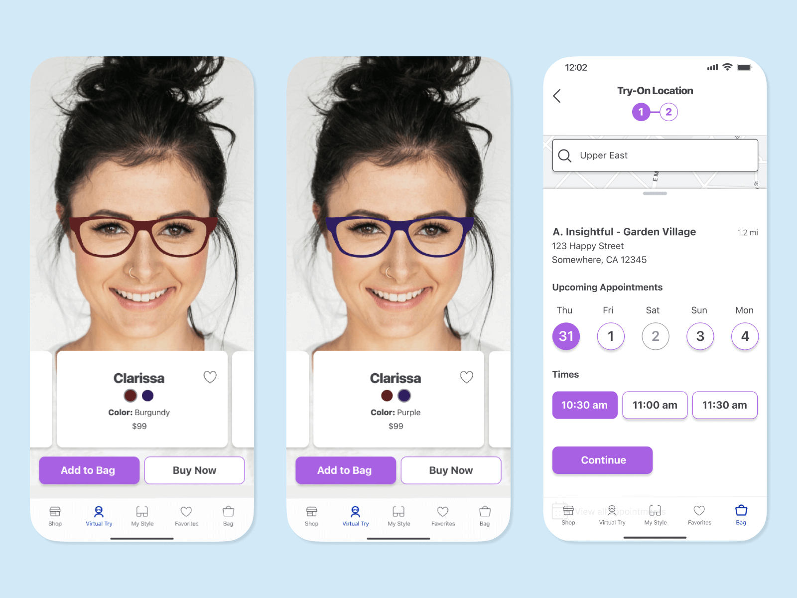 Insightful how might we question answered: virtual try-on and appointment scheduler.