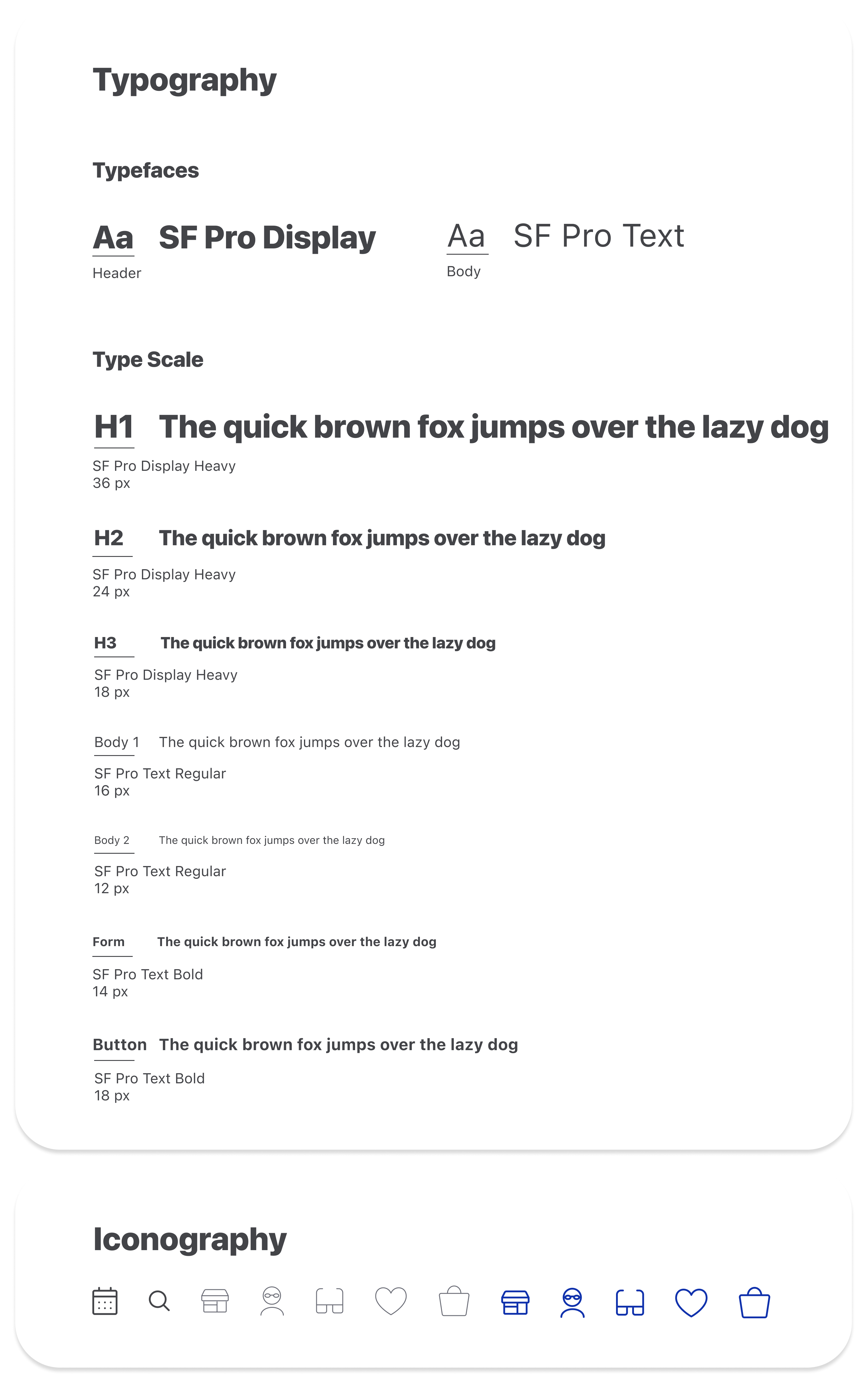 Insightful style guide: typography and iconography.
