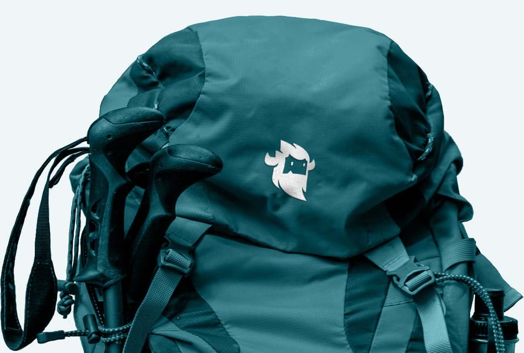 A Yeti branded hiking back pack