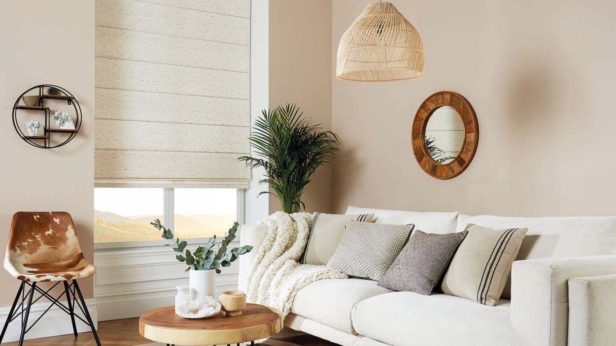 Roman blinds in lounge