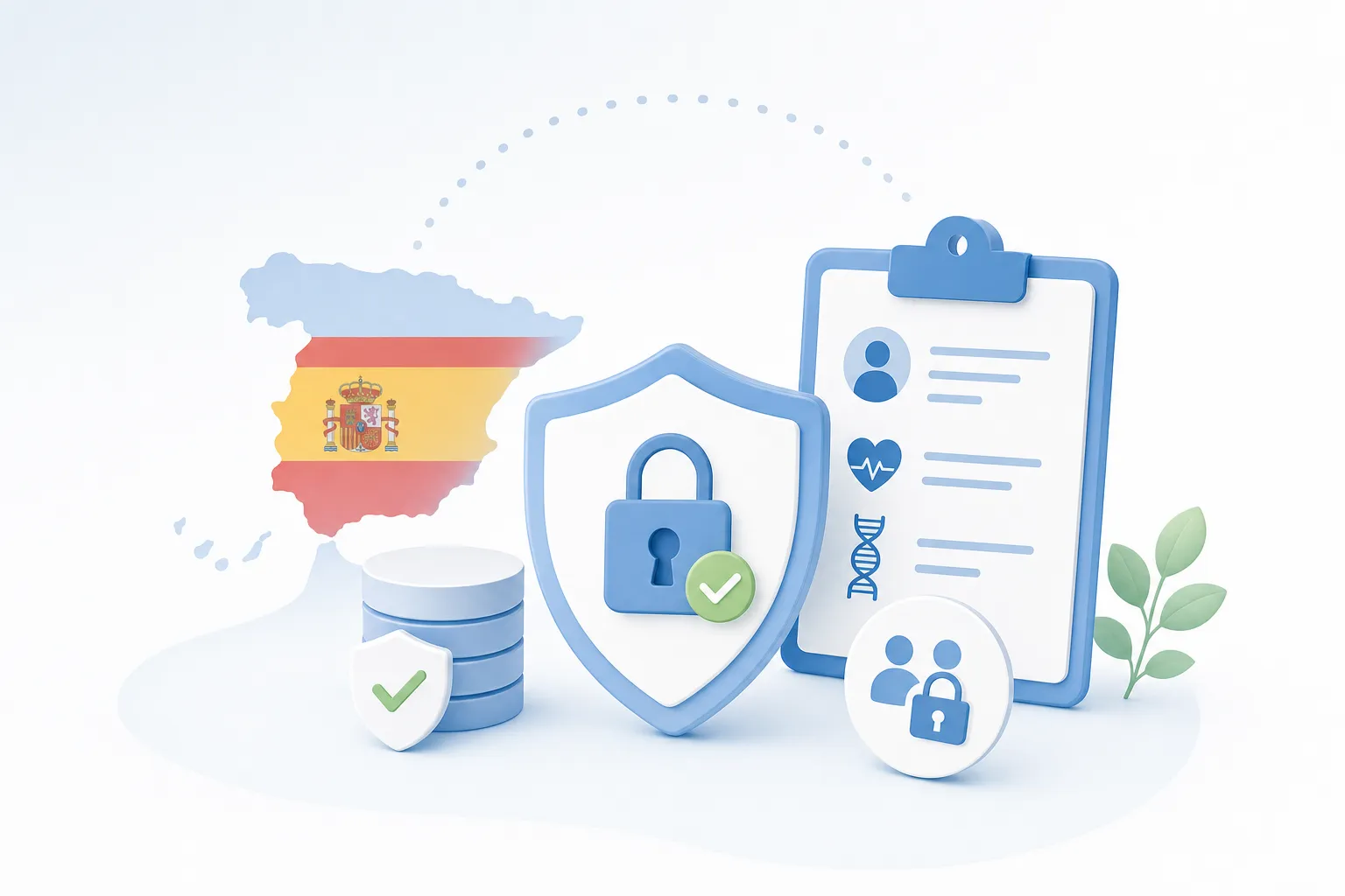 Diagram showing the layered application of GDPR and Spanish LOPDGDD for subject data rights in clinical trials, with AEPD oversight illustrated