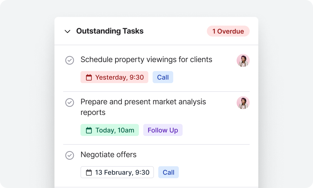 Task widget updates, in real time.