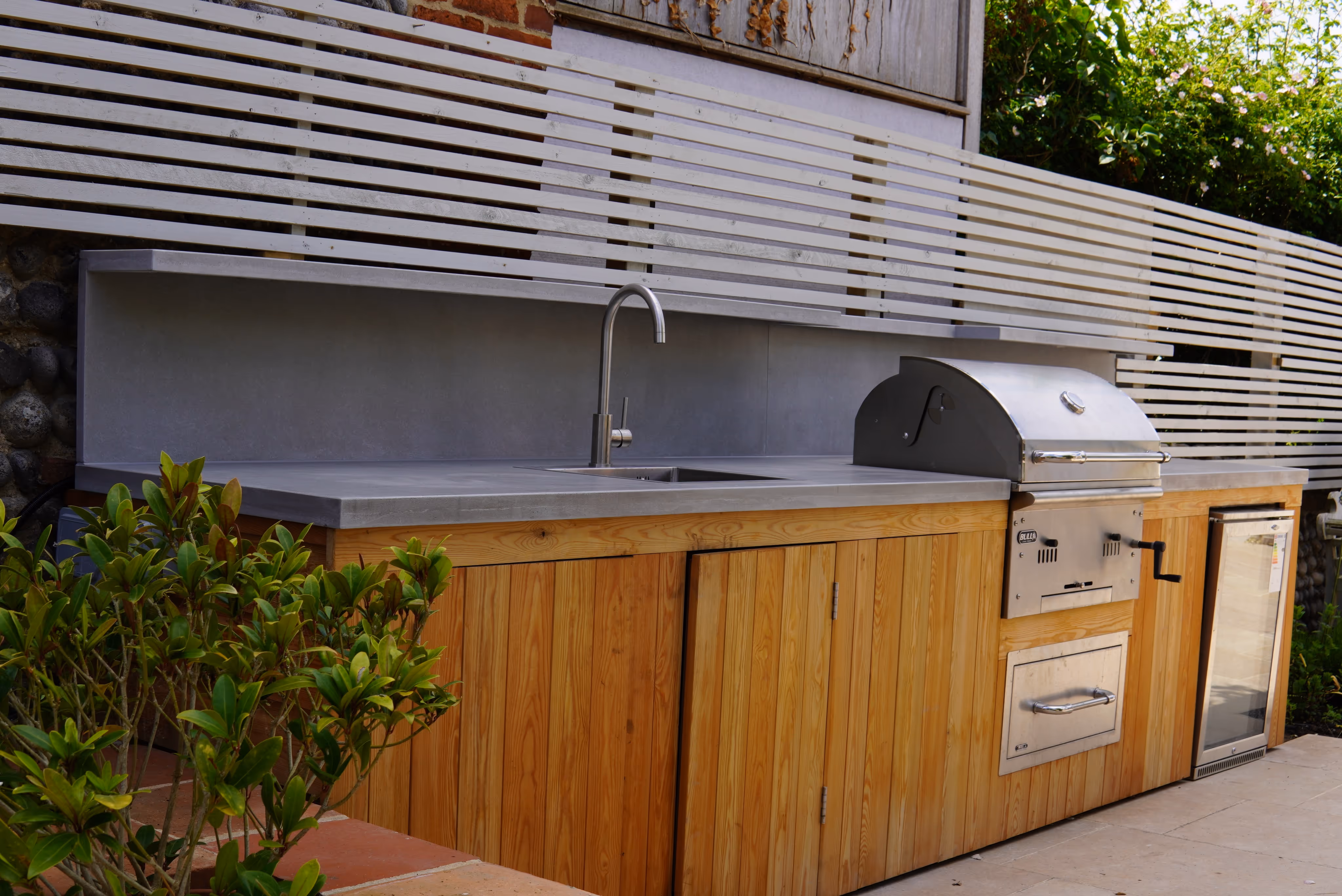 Concrete worktop in modern kitchen