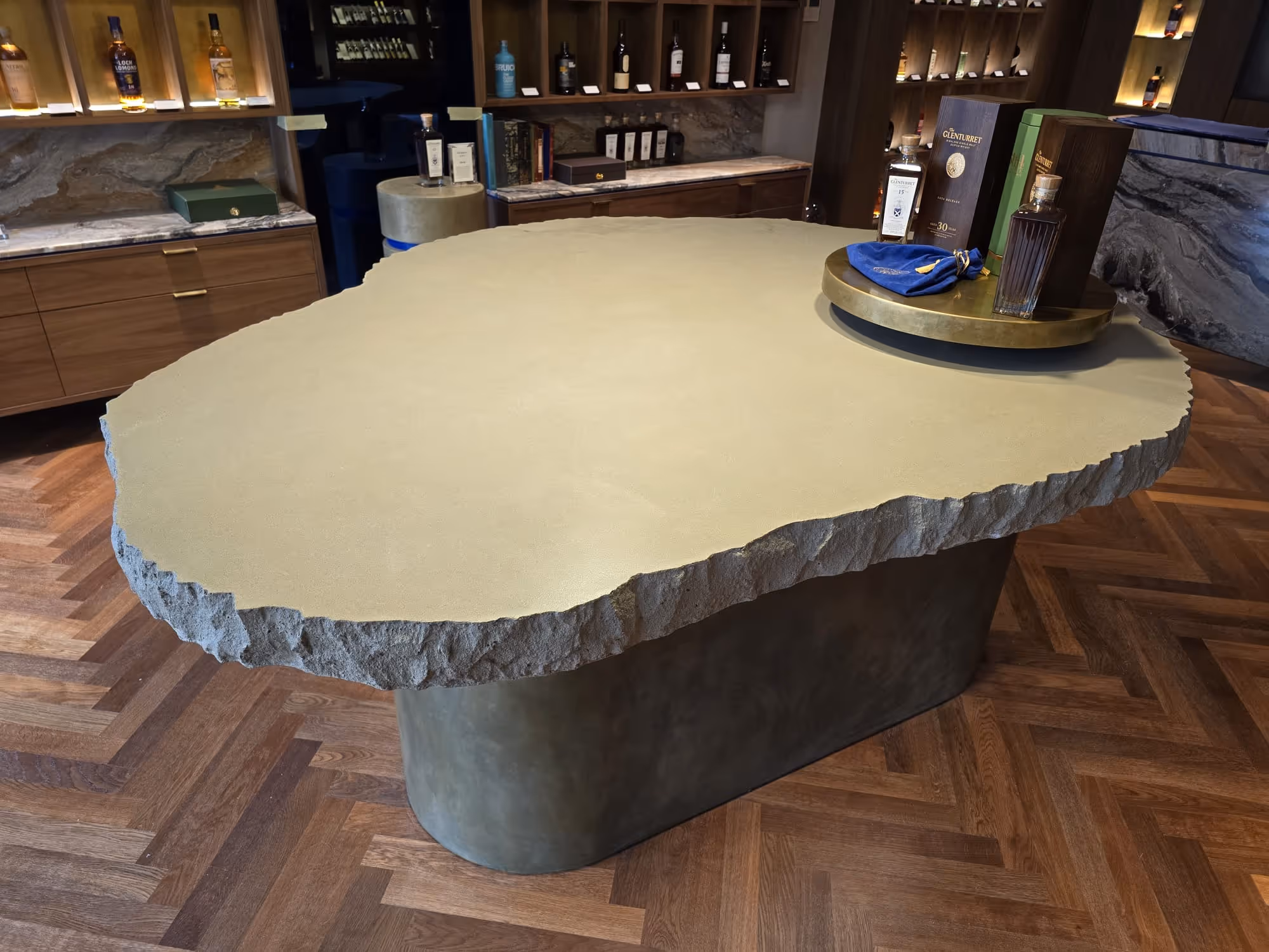 Concrete worktop in modern kitchen