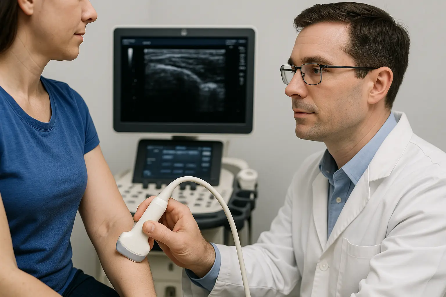 Echografie is een veilige en non-invasieve methode om beelden te maken van weefsels en organen met behulp van ultrageluidsgolven. Het kan gebruikt worden om diverse aandoeningen van het houdings- en bewegingsapparaat in beeld te brengen en de juiste diagnose te stellen en behandeling te geven.