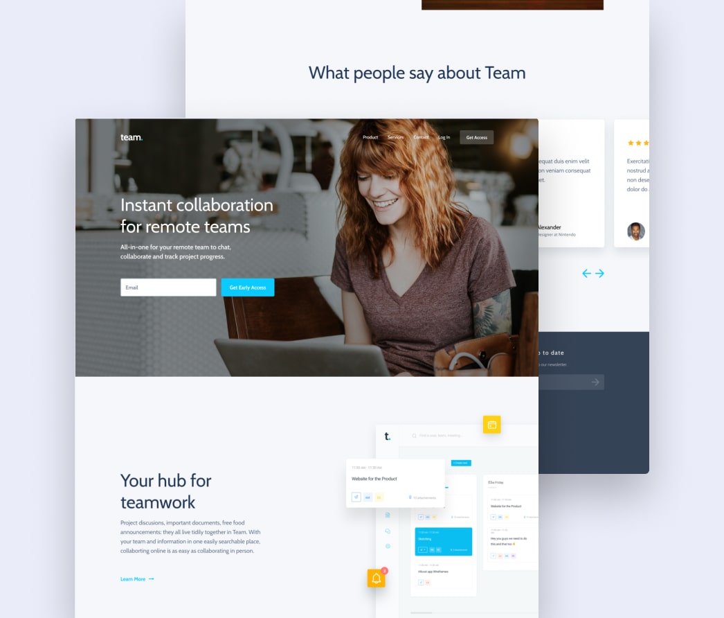 A mockup of a project