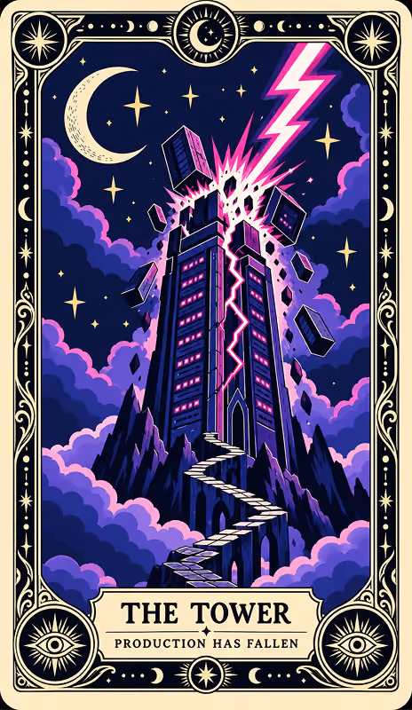 The Tower original tarot artwork