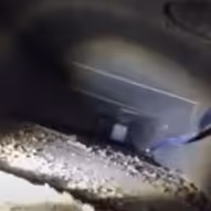 Square duct filled with debris 