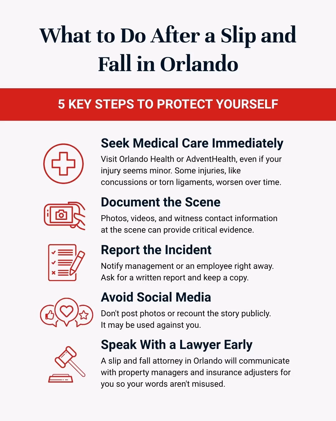 What to do after a slip and fall in Orlando infographic