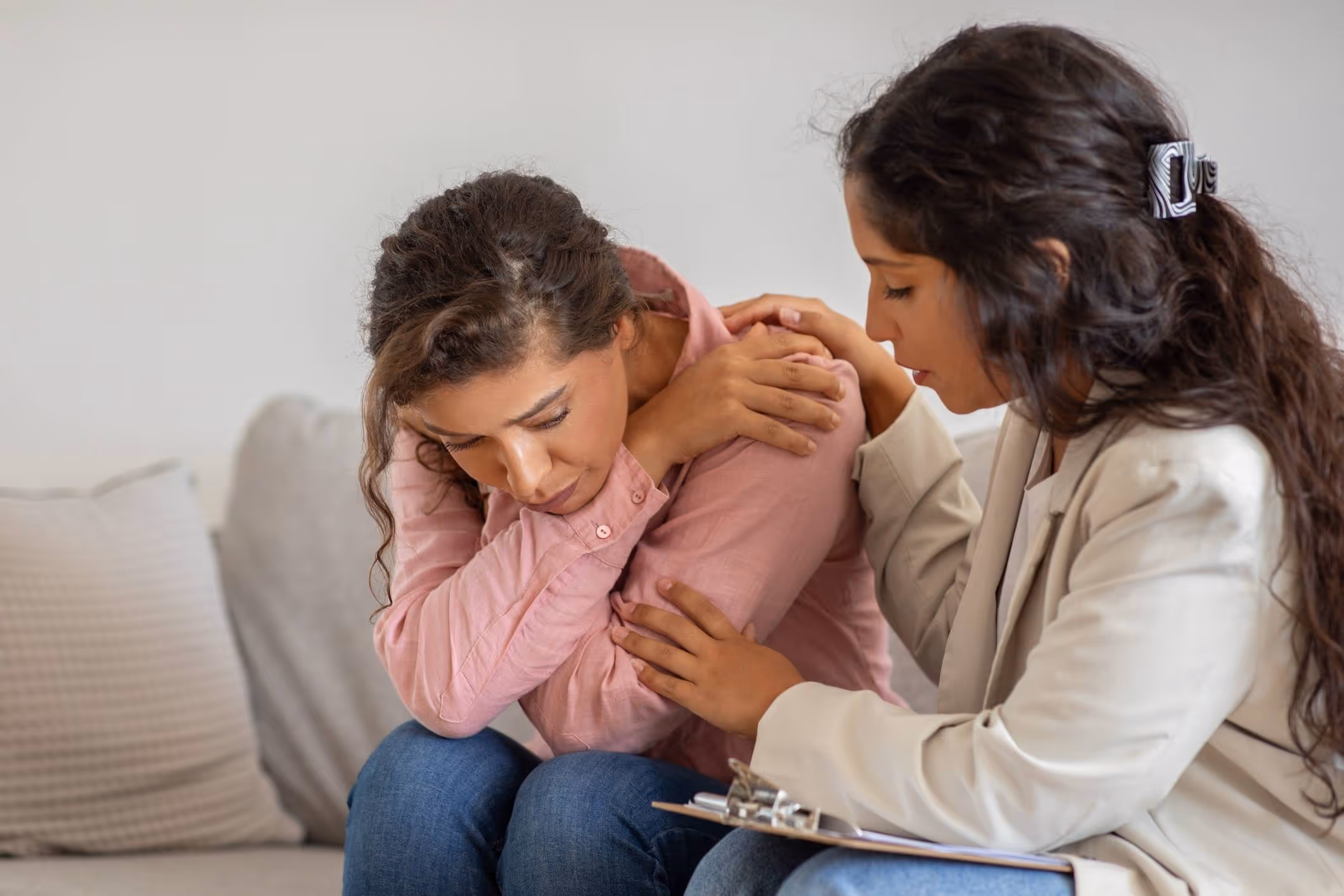 Woman in counseling after abuse, representing Orlando sexual abuse lawyer cases.
