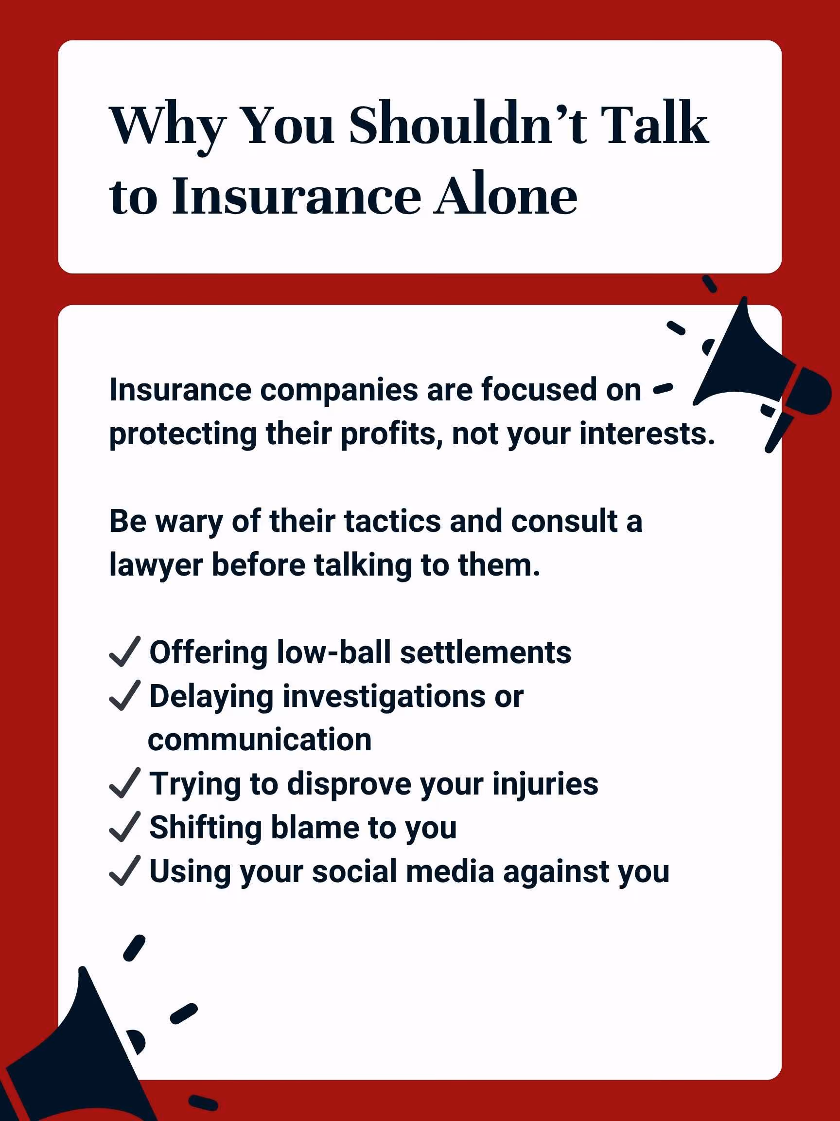 Why You Shouldn’t Talk to Insurance Alone infographic