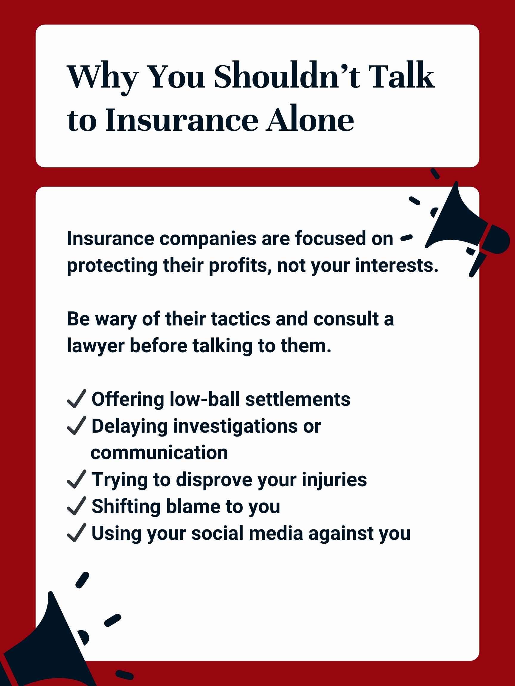 Why You Shouldn’t Talk to Insurance Alone infographic