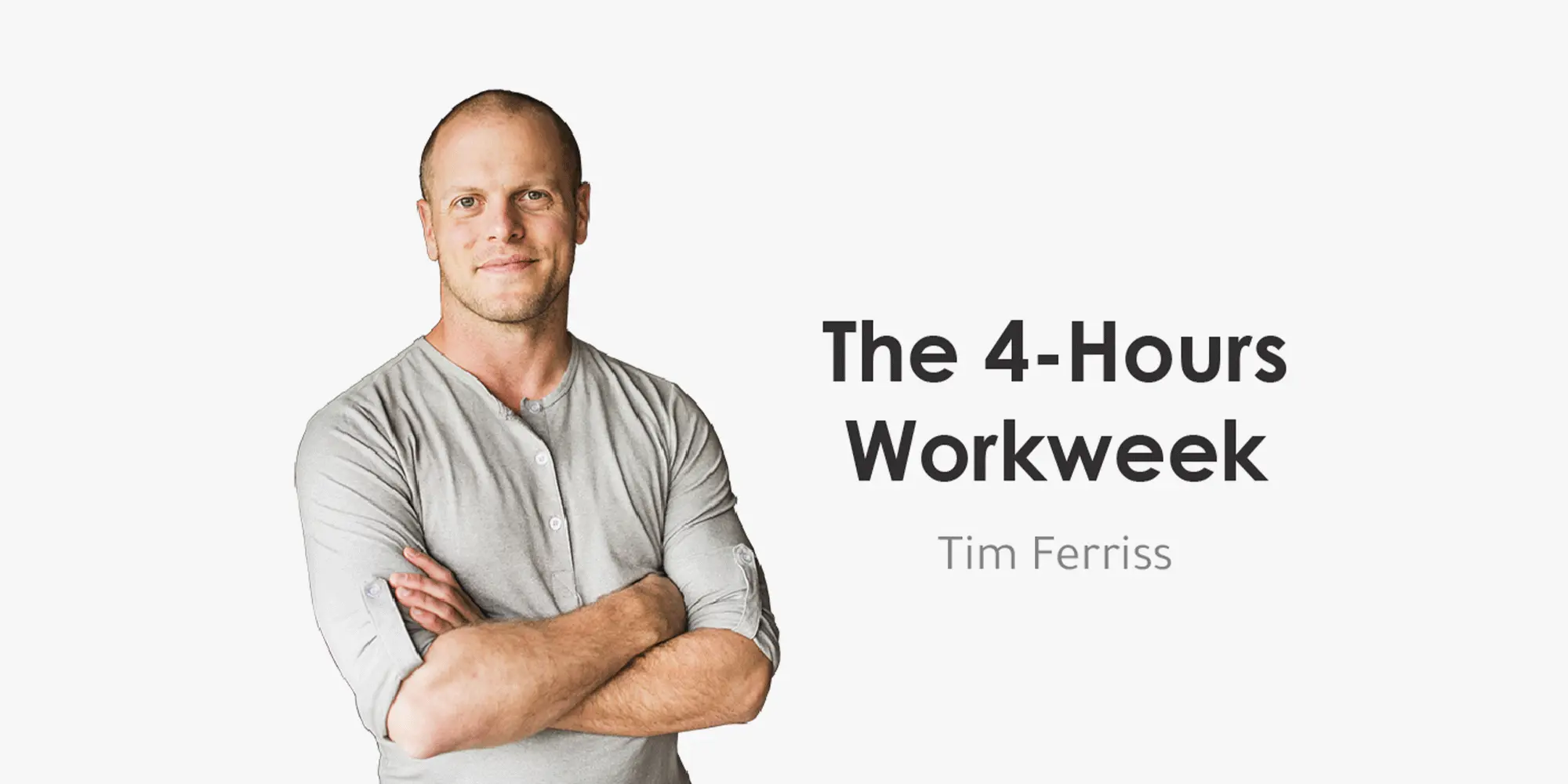 صورة للمؤلف تيم فيريس بجانب عنوان كتابه "أربع ساعات عمل أسبوعياً"، تمثل استراتيجيات الحرية المالية وأتمتة المهام لمضاعفة الربح مع باي فلو.