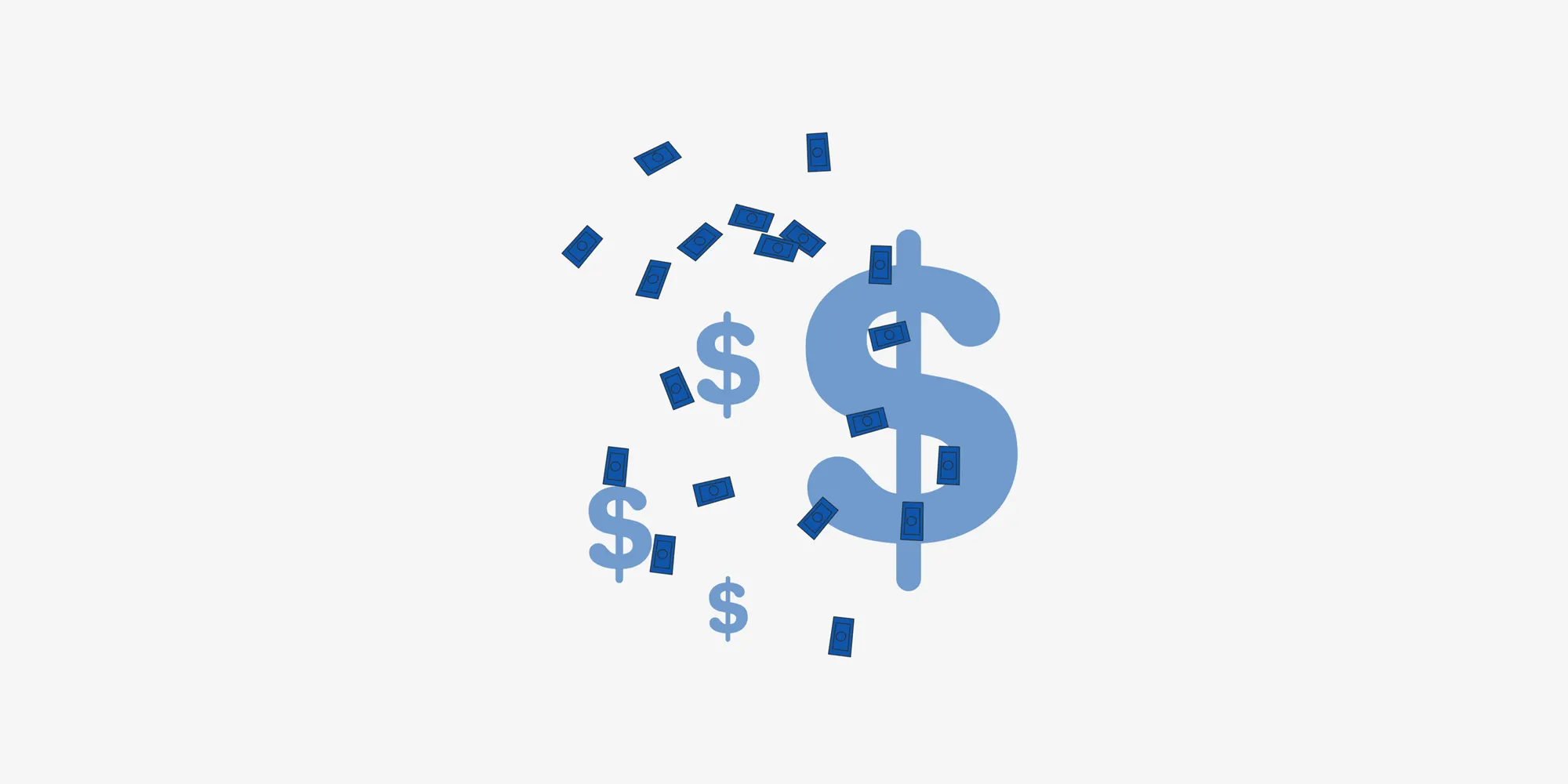 رسم توضيحي لرموز عملة وأوراق نقدية متطايرة، يرمز إلى استراتيجيات تحسين التدفقات النقدية وزيادة السيولة لتعزيز أداء الشركة المالي.