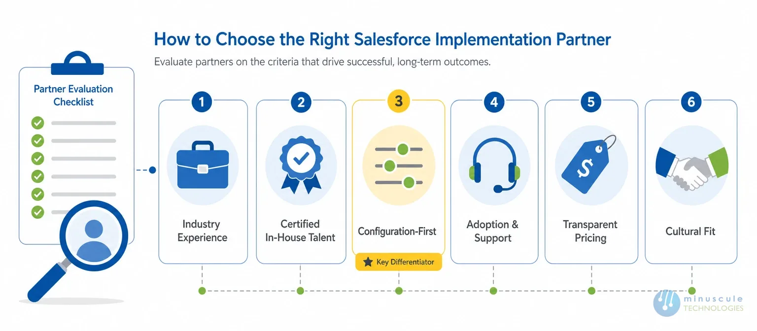 Criteria for choosing Salesforce implementation consultants | Minuscule