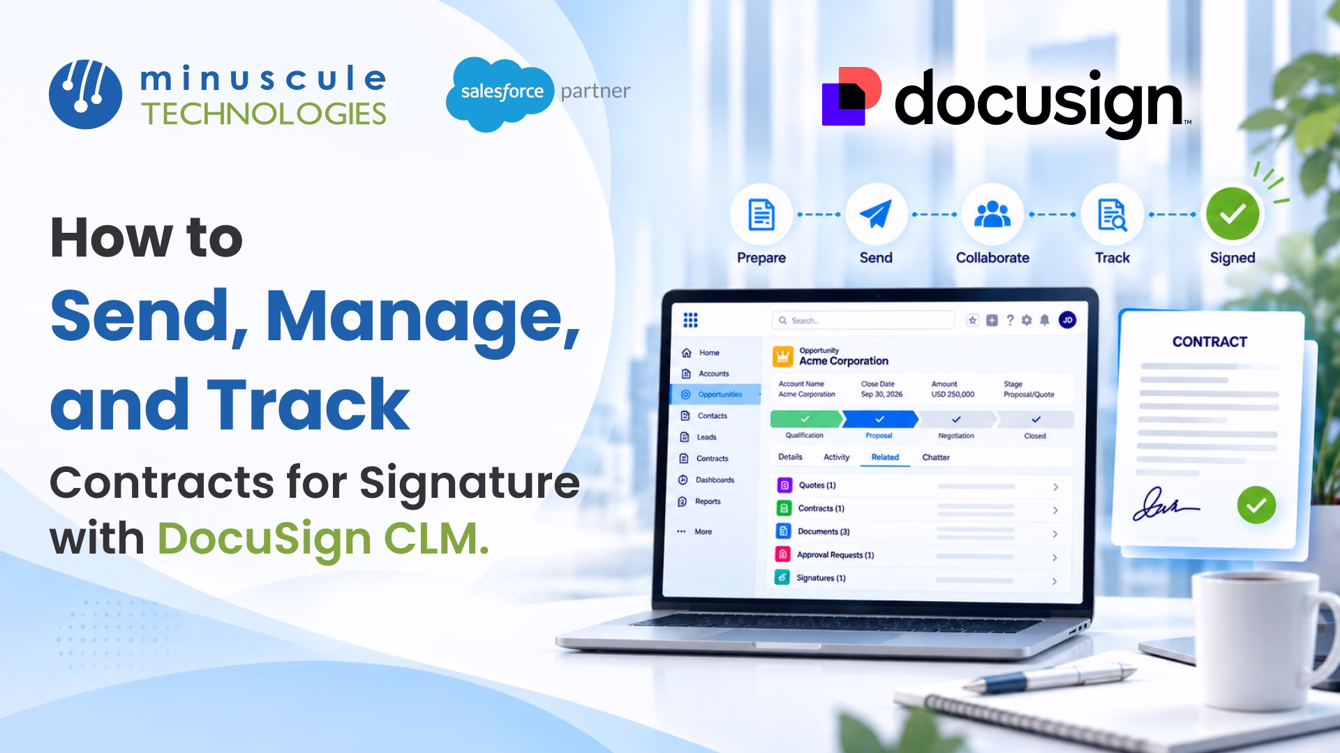 Sending, managing, and tracking contracts for signature with DocuSign CLM in Salesforce