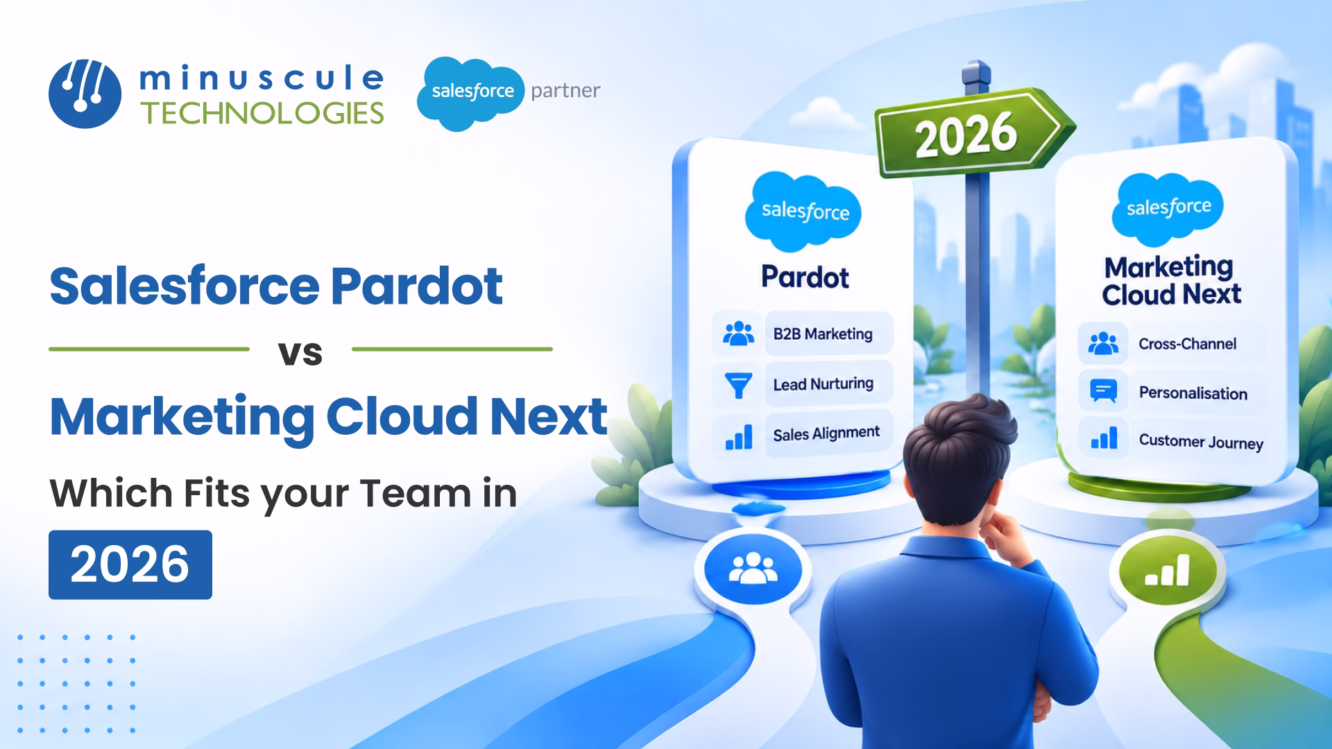 Salesforce Pardot vs Marketing Cloud Next comparison of lead scoring, data, and AI agents