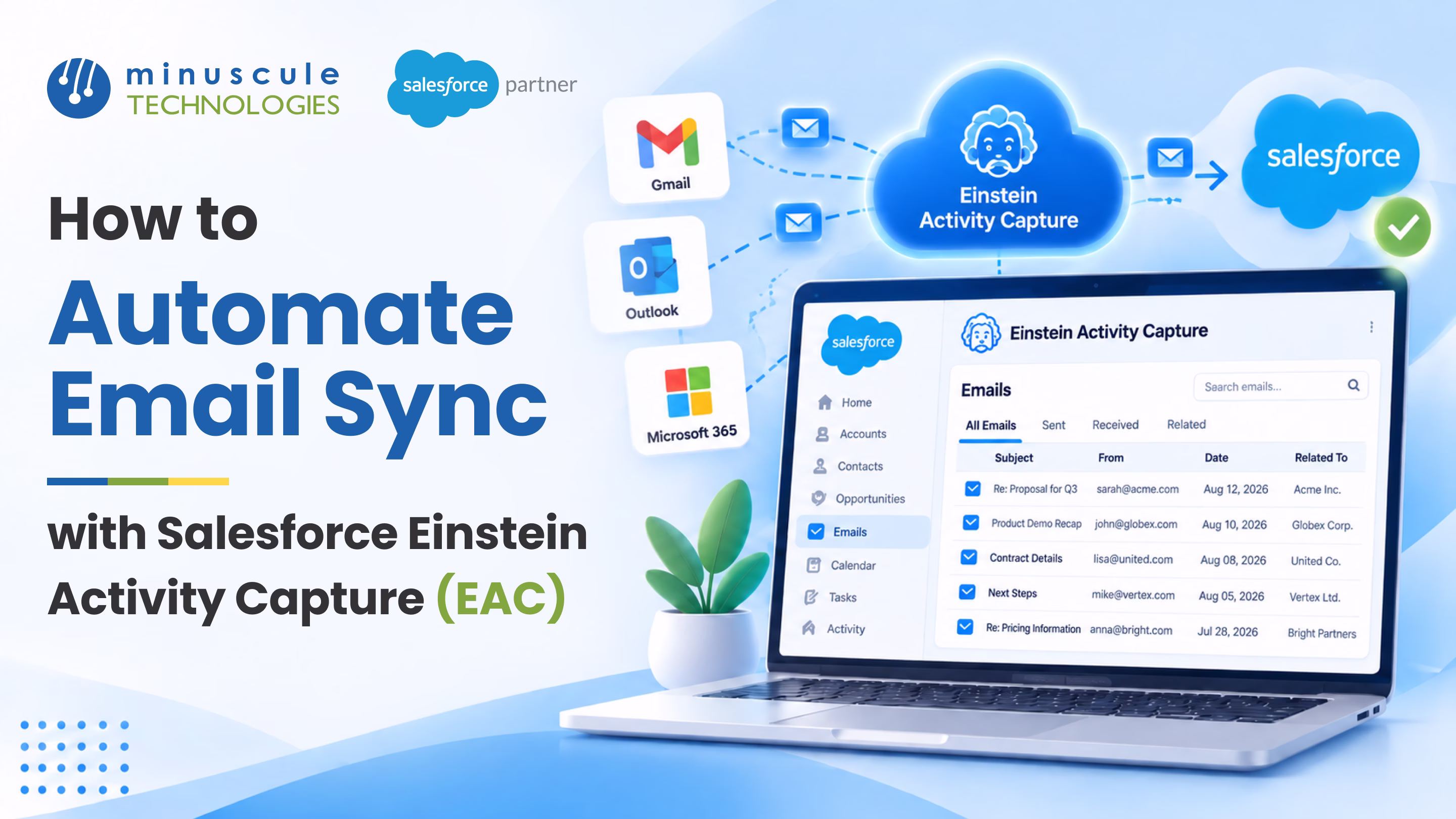 Salesforce Einstein Activity Capture syncing Gmail and Outlook emails into Salesforce records