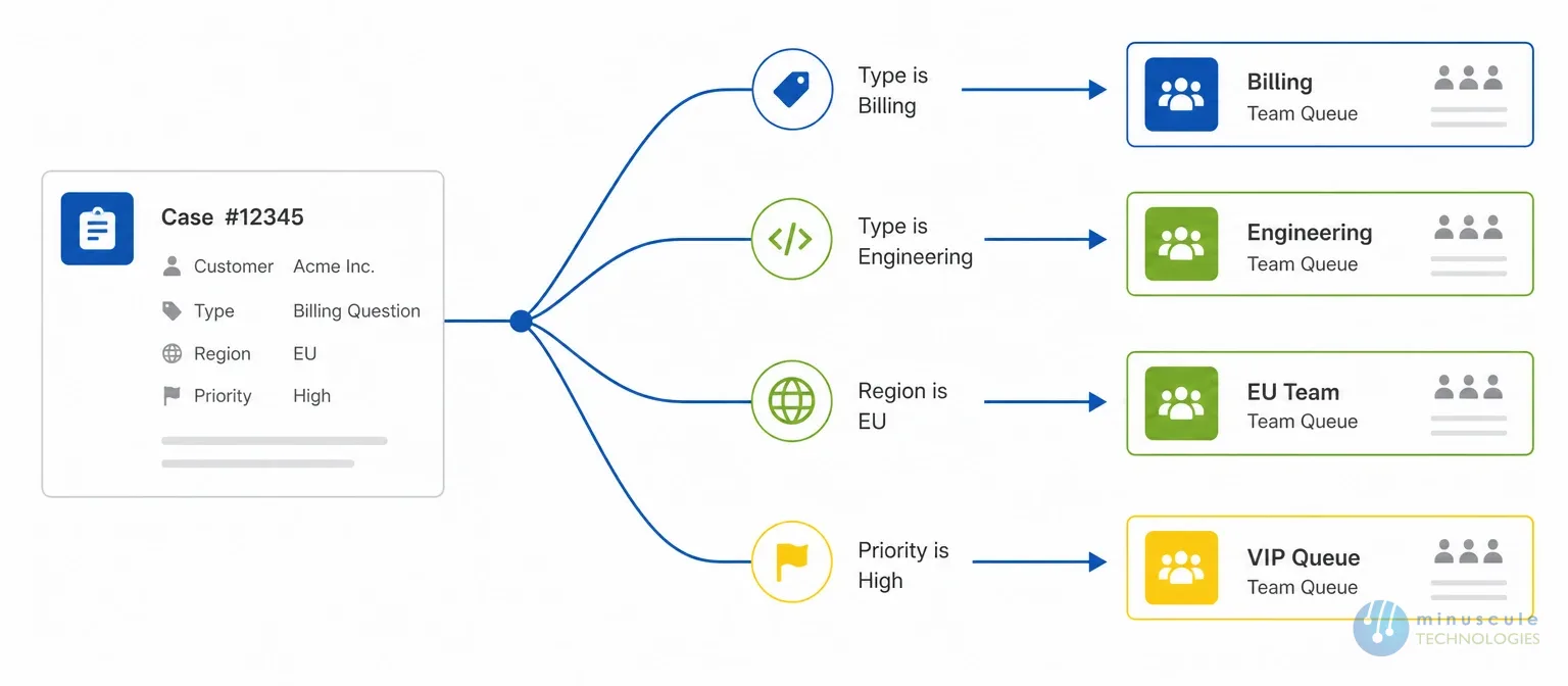 Web-to-Case routing and assignment patterns | Minuscule