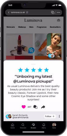 ui phone showing a review loop on the chatloop app