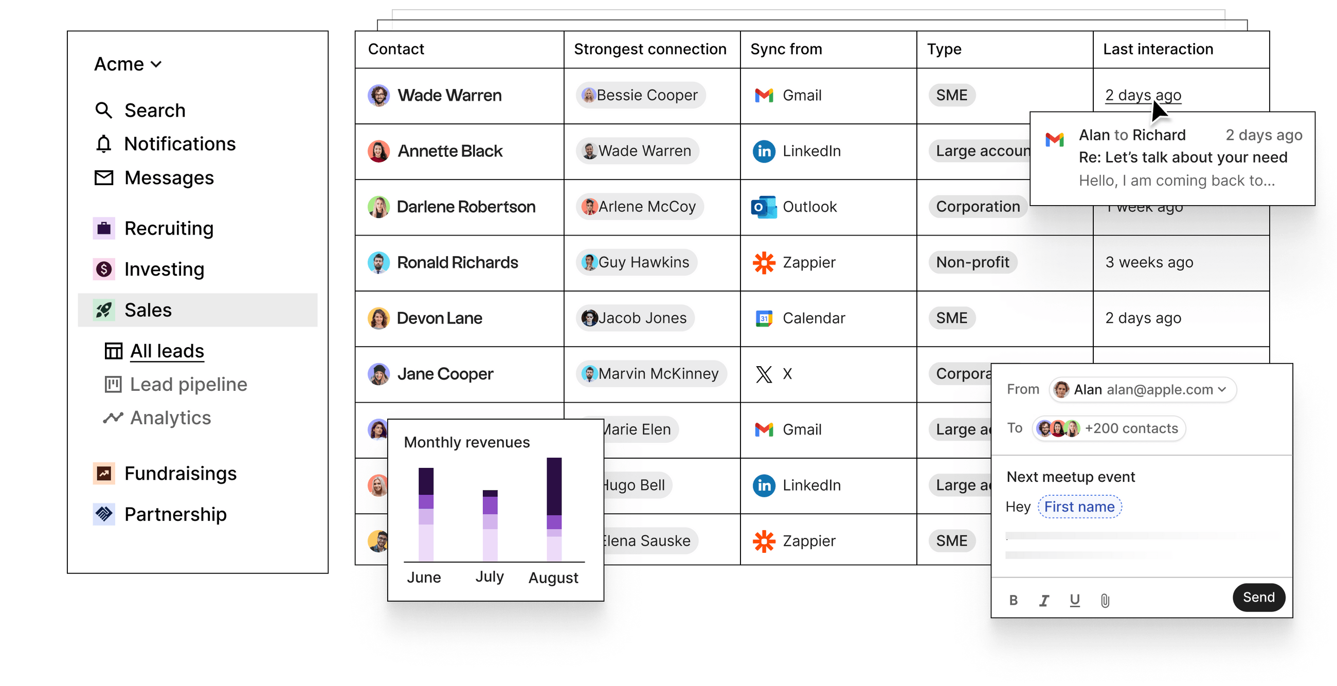 folk can store contact information from multiple databases