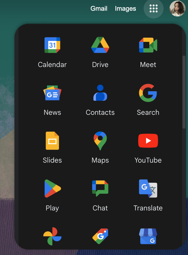 Your Google Workspace Icons might be arranged differently