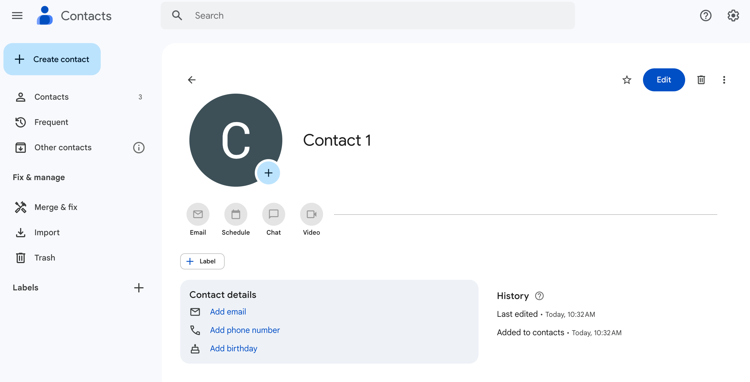 Edit a contact on Google