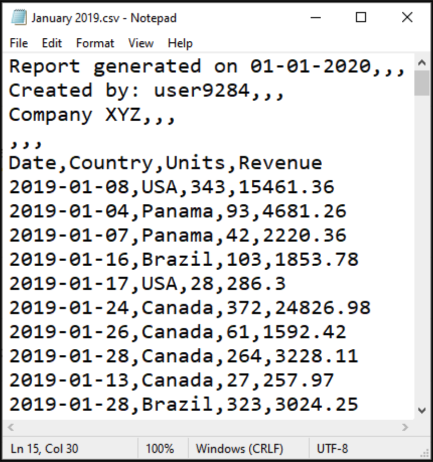 Microsoft .CSV file