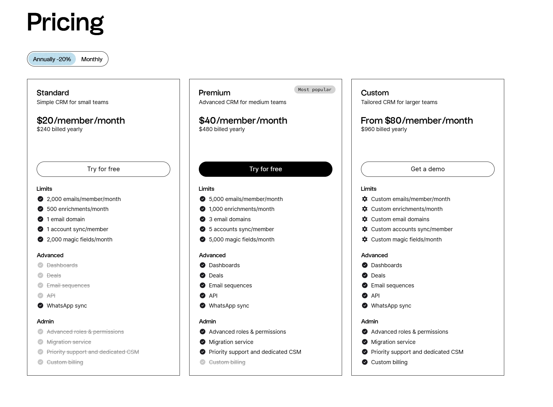 folk crm pricing