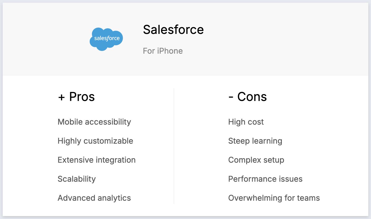 salesforce key features