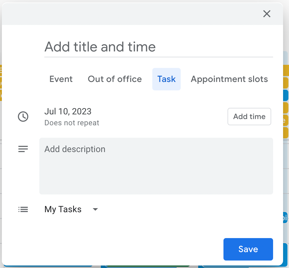 Agregar un recordatorio en Google Calendar