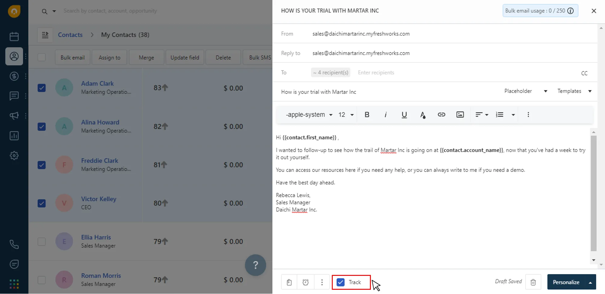 Freshsales CRM Pipeline