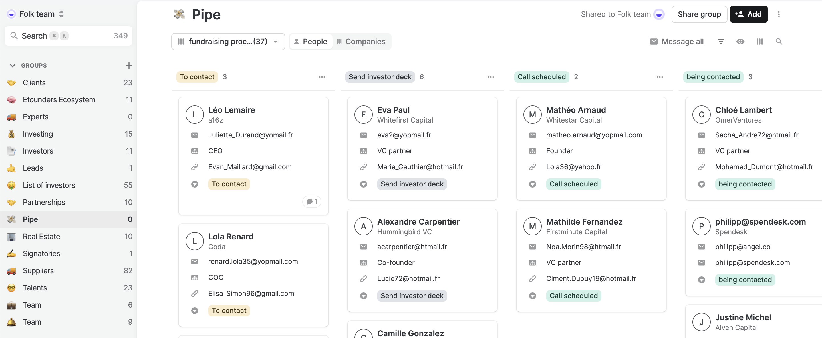 Pipeline management on folk