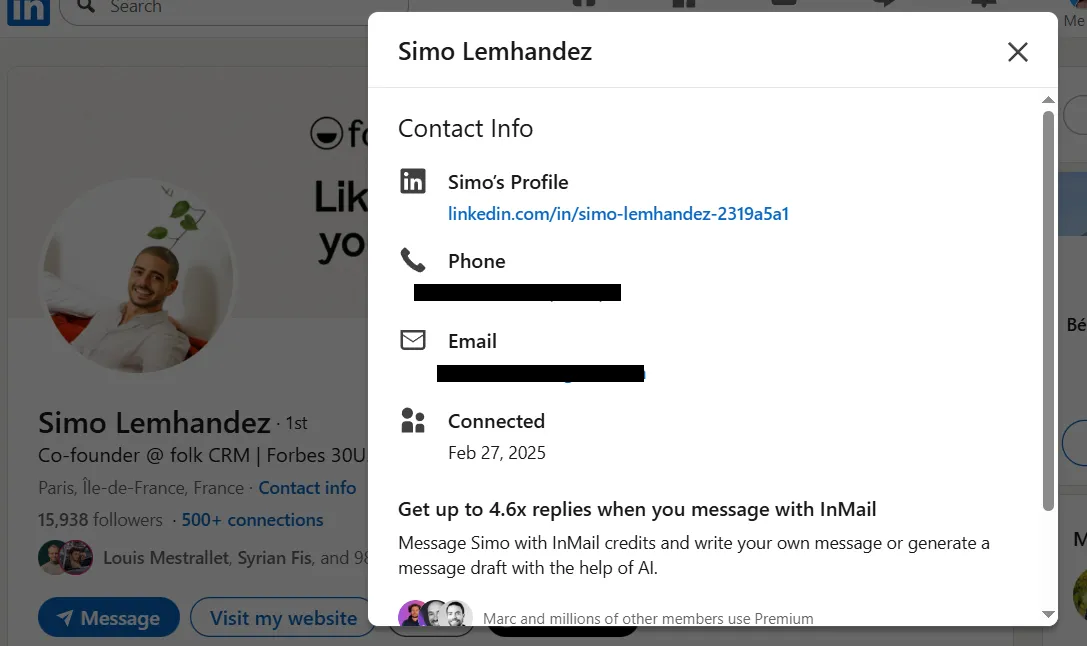 Trovare il numero di telefono di qualcuno su LinkedIn